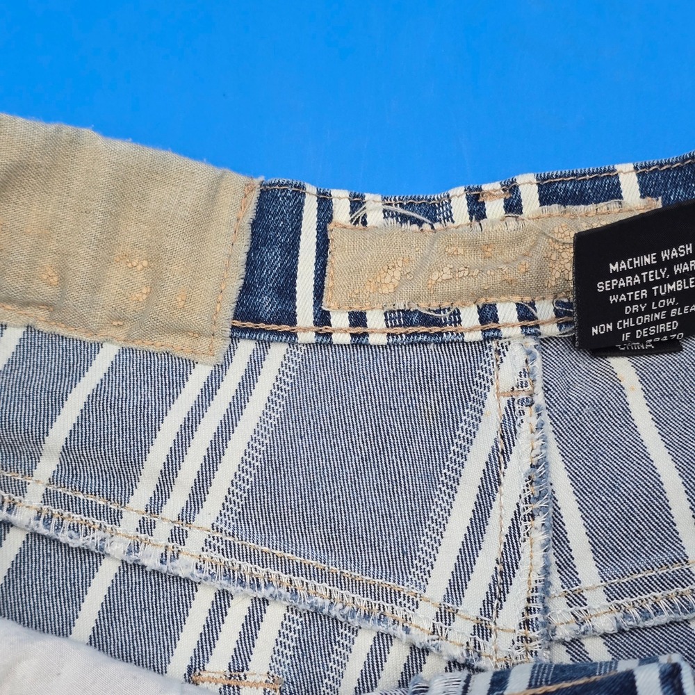 Crest Jeans Vintage Y2K Blue White Striped Flare Pants Stretch Denim 9/10 - Picture 8 of 8